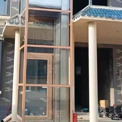 304 스테인레스 스틸 캐빈 수압 홈 엘리베이터 5 층, 구멍 없는 디자인