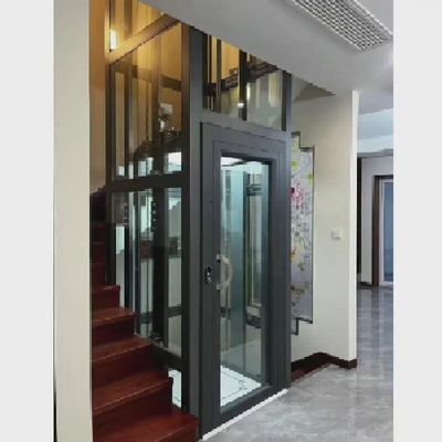 산업적 느낌 견인 기계실이 없는 가정용 엘리베이터 400kg 맞춤형 객실